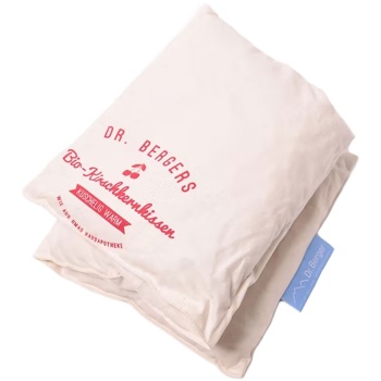 Preview: Bequemes Bio-Kirschkern mit 3 Kammern, 50x20 cm - Natürliches Wärme- & Kältekissen für Bauch, Rücken, Nacken & Schulter - Kissenbezug Bio-Baumwolle