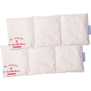 2er-Set Bequemes Bio-Kirschkern mit 3 Kammern, 50x20 cm - Natürliches Wärme- & Kältekissen für Bauch, Rücken, Nacken & Schulter - Kissenbezug Bio-Baumwolle