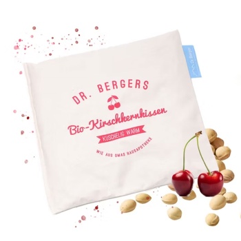Preview: 2er-Set Bequemes Bio-Kirschkern, 25x25 cm - Natürliches Wärme- & Kältekissen für Bauch, Rücken, Nacken & Schulter - Kissenbezug Bio-Baumwolle