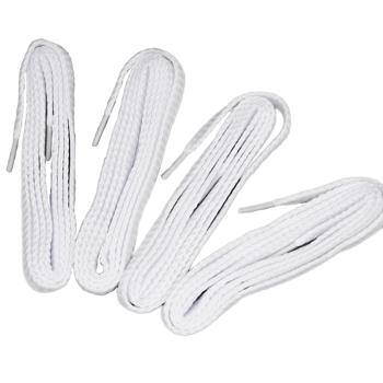 2 Paar Robuste Schuhbändel - Flache Schnürsenkel Weiss 90 cm aus 100% Polyester - Langlebig & Stabil für Sportschuhe, Halbschuhe & Sneaker - Sicherer Halt