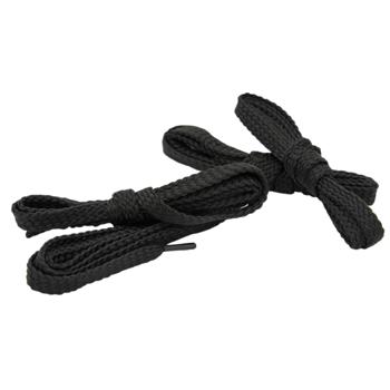 2 Paar Robuste Schuhbändel - Flache Schnürsenkel Schwarz 150 cm aus 100% Polyester - Langlebig & Stabil für Sportschuhe, Halbschuhe & Sneaker - Sicherer Halt