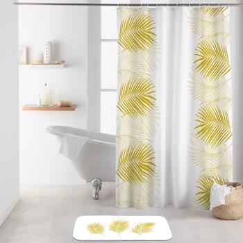 Duschvorhang gelbe Blätter - 180x200 cm aus 100% Polyester mit Haken - Wasserabweisend, schimmelresistent & maschinenwaschbar