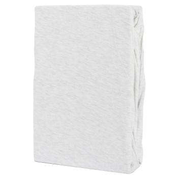 Preview: Premium Jersey Melange Fixleintuch, 100% Baumwolle, silber, 90-100 x 200 + 30 cm