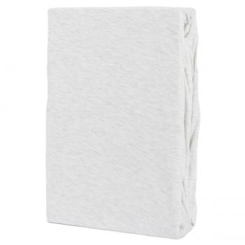 Preview: Premium Jersey Melange Fixleintuch - 100% Baumwolle, Öko-Tex Standard 100 - Silber, 180-200 x 200 + 30 cm, atmungsaktiv, Rundumgummizug, waschbar