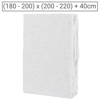 Premium Jersey Melange Fixleintuch - 100% Baumwolle, atmungsaktiv, hautfreundlich, Öko-Tex Standard 100 - Silber, 180-200x200-220+40 cm, waschbar bis 60 °C