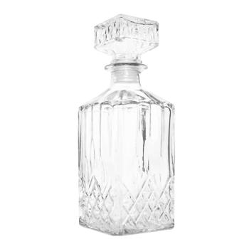 Preview: Komplettes Whisky-Set mit Kristallschliff: Karaffe (900ml) & 4 Gläser (230ml) – Hochwertiges Glas-Set mit Deckel, für Whisky-Liebhaber