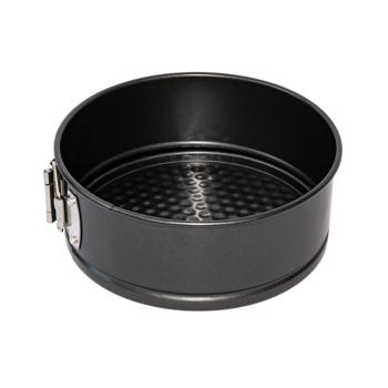 Preview: 3-teiliges Springformen-Set aus Karbonstahl, schwarz, antihaftbeschichtet – 2 x Rund & Herzform, Backformen für Kuchen, Torten, Backzubehör