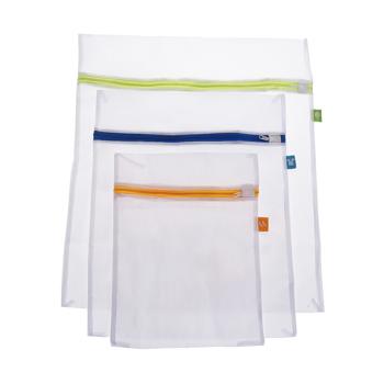 3-teiliges Wäschesack-Set mit Reissverschluss - Schutz für Feinwäsche, Dessous & Babykleidung bis 40°C - 3 Grössen: 53x46, 46x35, 35x27 cm