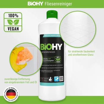 Preview: Fliesenreiniger-Konzentrat 1 L - 100% vegan, pH 11,3 - Nachhaltig, kennzeichnungsfrei - Entfernt hartnäckige Flecken - Für Stein- & Fliesenböden innen/aussen