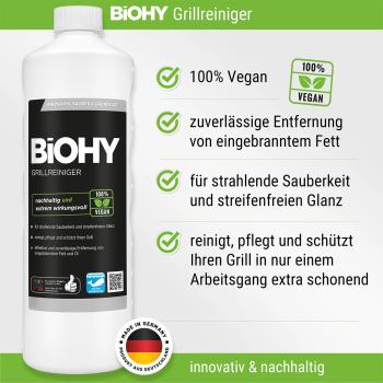 Preview: Grillreiniger-Konzentrat 1L - 100% vegan, pH 14, kraftvolle Fettlöse-Formel für Holzkohle-, Gas-, Elektro- & Tischgrills - reinigt Backöfen, Töpfe & Pfannen