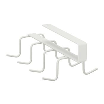 Schrankeinsatz Metall zum Einhängen - Halterung mit 8 Haken für Kleiderschrank & Küche - Weiss - 6,5x10x18cm - Ohne Bohren - Extra Stauraum