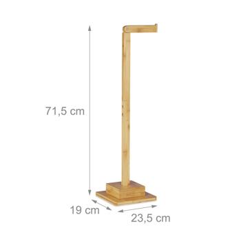 Preview: Toilettenpapierhalter Bambus - Stehender WC-Papier Ständer für 6 Rollen - Bohrfrei, feuchtigkeitsresistent, 71,5x23,5x19cm - Braun