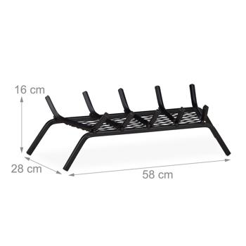 Preview: Kaminrost aus Stahl - Feuerrost mit 4 Füssen für optimale Sauerstoffzufuhr & sicheren Brennmaterial-Halt - 16x58x28cm - Für Kamine & Grillkamine