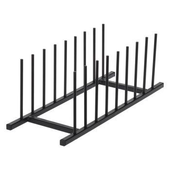 Tellerhalter aus Metall - für 8 Teller - Schwarz - 34,5x12,5 cm - platzsparend, robust & modern - Ideal für Küchenschrank, Buffet & Abtropf-Gestell
