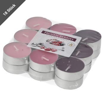 Preview: 18er-Set Duft Teelichter Frozen Berries - Duftkerzen für gemütliche Atmosphäre - Rosa, Pink & Lila - Ideal für Wohnräume & Geschenk