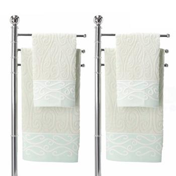 4er-Set Handtücher 100% Baumwolle - Grün - Flauschig & Saugstark - 2x 60x100cm Handtuch - 2x 40x60cm Gästetuch - Bad/Gäste-WC