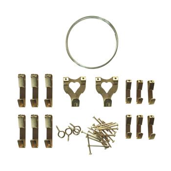 39-teiliges Haken Set für Bilderrahmen - vielseitige Aufhänger mit Nägeln aus Metall - zur sicheren Befestigung von Spiegel, Fotos, Wandschmuck