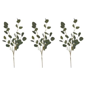 3er-Set Künstlicher Eukalyptus-Strauch - Stilvolle Deko ganzjährig ohne Pflege - Langlebig Polyester, PE, Draht, grün - 98 cm für Vase/Kranz