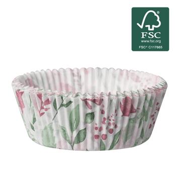 Preview: Muffinförmchen Rosen 60er-Set - Cupcake Formen Pergamentersatz lebensmittelecht fettdicht - je 5x2,5 cm - Backfest bis 220°C - Made in Germany