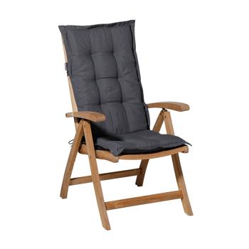 Preview: Komfortable Hochlehner-Auflage: weiches Gartenstuhlkissen, grau, 123x50cm, UV-Schutz–Gemütliches Sitzen & langlebige Qualität für Ihre Gartenmöbel