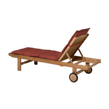 Preview: Liegen-Auflage - Weiche, komfortable Polsterung, terra, 200x65 cm - UV-Schutz, recycelt, Bindebänder - Für Garten, Balkon, Liegestuhl