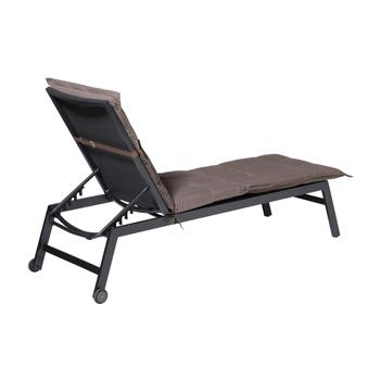 Preview: Liegen-Auflage taupe - Weiche & komfortable Polsterauflage für Gartenliege & Liegestuhl - 200 x 65 cm - Recyceltes Material, UV-Schutz