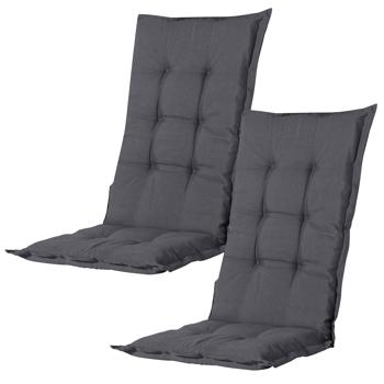 2er Komfortable Hochlehner-Auflage: weiches Gartenstuhlkissen, grau, 123x50cm, UV-Schutz–Gemütliches Sitzen & langlebige Qualität für Ihre Gartenmöbel