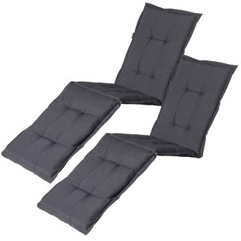 2er Komfort Liegen-Auflage, grau, 200 x 65 cm, by Madison – weiche Gartenliegen-Polsterung, UV-Schutz, äusserst robust & langlebig