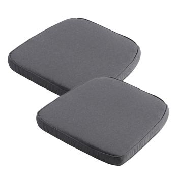 2er Set Bequemes Outdoor-Stuhlkissen (48x48cm, Grau): Komfortables Sitzkissen für Garten- & Essstühle, Made in Europe – für maximalen Sitzkomfort