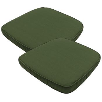 Stuhlkissen Outdoor 2er-Set - Bequeme grüne Sitzkissen 48x48cm für Garten & Essstühle - Recycelt, UV-Schutz, langlebig, Made in Europe