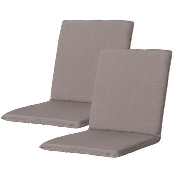 Niederlehner-Auflage 2er-Set - Weiche & komfortable Gartenstuhlkissen - Taupe, 97x49 cm - 70% recycelt, UV-Schutz, mit Bindebändern