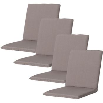 Niederlehner-Auflage 4er-Set - Komfortable Gartenstuhlkissen mit Bindebändern & UV-Schutz - Taupe, 97x49 cm - Recyceltes Material