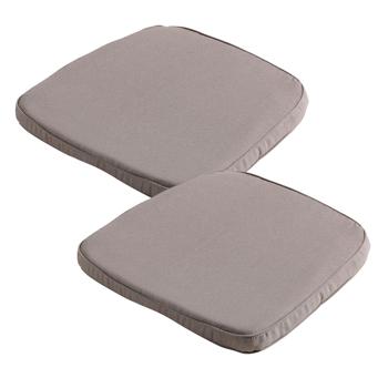 Stuhlkissen Outdoor 2er-Set - Bequeme & komfortable Sitzkissen für Garten & Wohnzimmer - Taupe, 48x48 cm - 70% recycelt, UV-Schutz, Made in Europe