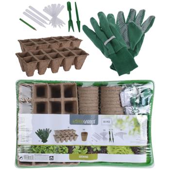 All-in-One Pflanzenanzucht-Set, 68-teilig – Anzuchttöpfe, Schilder, Werkzeug, Handschuhe, Komplettset für Kräuter & Gemüse