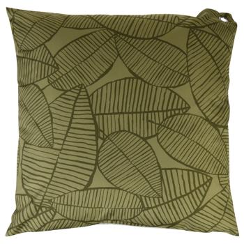 Outdoor Kissen mit Blattmuster - wetterfestes Gartenkissen Polyester grün/schwarz 45x45 cm - inkl. Füllung - robust, abwischbar & maschinenwaschbar