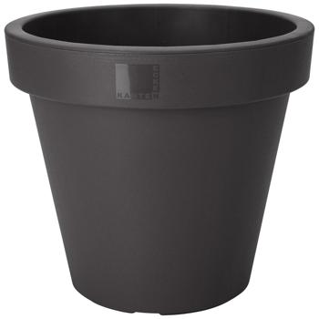 Blumentopf rund anthrazit - 100% recycelbarer Kunststoff Ø 20 cm - Stapelbar mit geschlossenem Boden für Innen- & Aussenbereich - Robust, langlebig & zeitlos