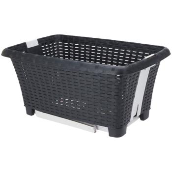 Klappbarer Wäschekorb mit Beinen - Ergonomischer Kunststoff-Wäscheständer für komfortables Arbeiten - Anthrazit/Grau - 60x40x58cm - Platzsparend verstaubar
