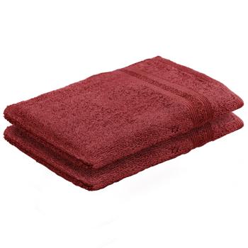 Casativo 2er-Set Waschhandschuhe Bordeaux - 100% Baumwolle, 500g/m² Frottee mit Schlaufe - Saugstark, langlebig, OEKO-TEX Standard 100 - Waschbar 40°C