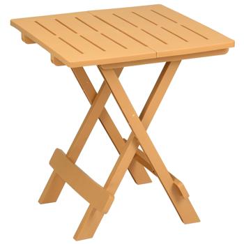 Klappbarer Beistelltisch - Garten, Balkon & Camping - Robuster Kunststoff Polypropylen braun - 45x43x50 cm - Wetterfest & Platzsparend