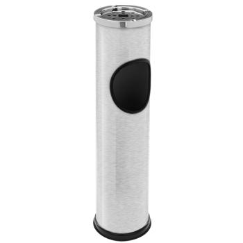 Stehaschenbecher mit Mülleimer - 2 in 1 Edelstahl Säulenaschenbecher für Business & Garten - 56 cm hoch - Kippen & Müll diskret entsorgen