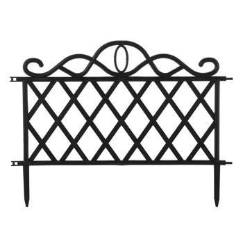 Beeteinfassung Schwarz 48x36 cm - Edles verschnörkeltes Design für Garten & Balkon - Robuste Polypropylen Beetumrandung - Rankgitter