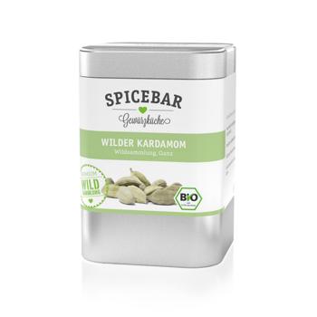 Spicebar Wilder Kardamom ganz bio - Handgesammelte Samenkapseln aus Indien - Exotisches Aroma für Kaffee, Chai Latte, Curry & Desserts - 50g