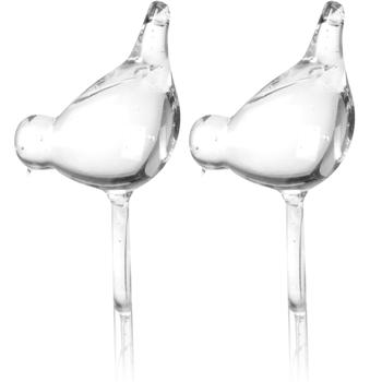 Wasserspender Vogel zur Pflanzenbewässerung, Glas, 2er Set, 35 cm