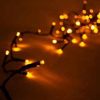 XL LED-Lichtervorhang - 480 warmweisse LEDs dimmbar - 5 Stränge, 2.4m Breite, IP44 für Innen/Aussen - Timerfunktion für Weihnachten, Partys