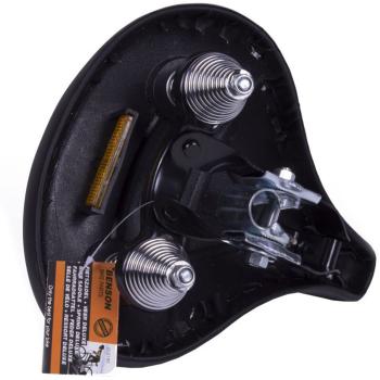 Preview: Velosattel - Doppel-Federung & Reflektor - Maximaler Sitzkomfort, Rückenentlastung, universell montierbar, 26x25cm schwarz - Wetterbeständig