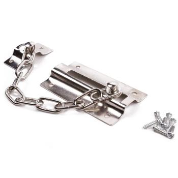 Sicherheits-Türkette aus Metall - Sicherheitstürriegel für fast jede Tür - Einfache Montage - Edelstahl/Nickel Silber - 16cm Kette - 3mm Stärke