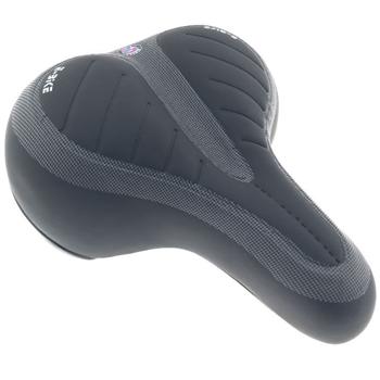 Velosattel breit mit Federung - Fahrradsattel für komfortable & sichere Fahrten - Ergonomisch, wetterbeständig, 26x20.5 cm - Schwarz