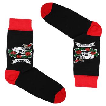 Preview: Freizeitsocken Tattoo - Auffälliges Totenkopf-Design, Grösse 36-40 - Optimaler Tragekomfort, 80% Baumwolle, in Europa hergestellt