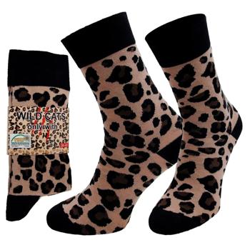Freizeitsocken Leopard 1 Paar Grösse 36-40 - Modisches Design & komfortabler Sitz - 80% Baumwolle 17% Polyamid 3% Elasthan - EU-Herstellung
