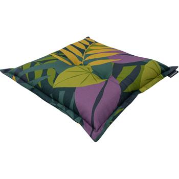 Preview: 2er-Set Dekoratives Stuhlkissen Blätterdesign grün, 50 x 50 cm, robustes & farbechtes Kissen für Gartenstühle und Hocker